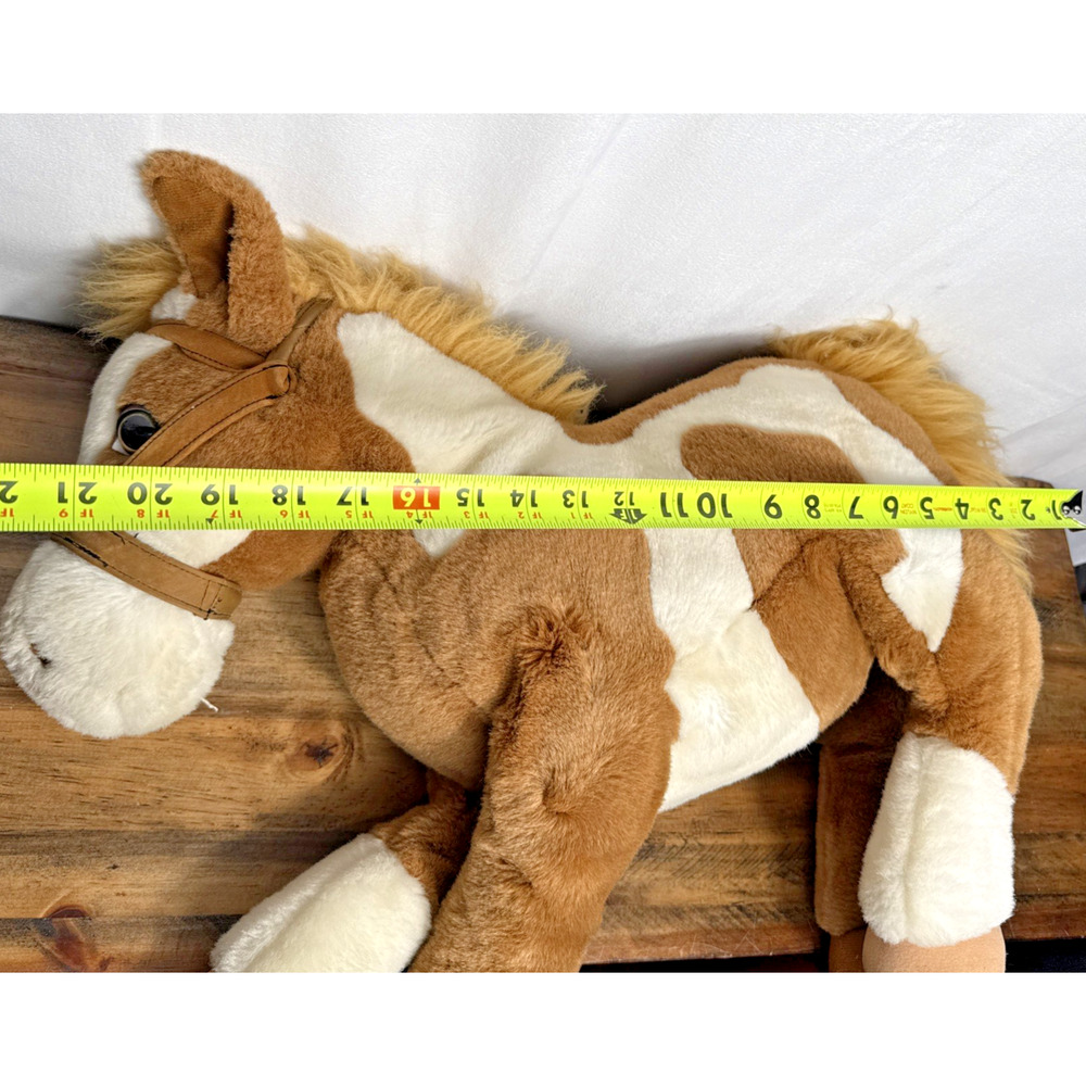 HuggaPuffs Stuffed Paint Horse 24k Polar Puff 5841 Cimmaron Plush Brown White 24 - Picture 8 of 10